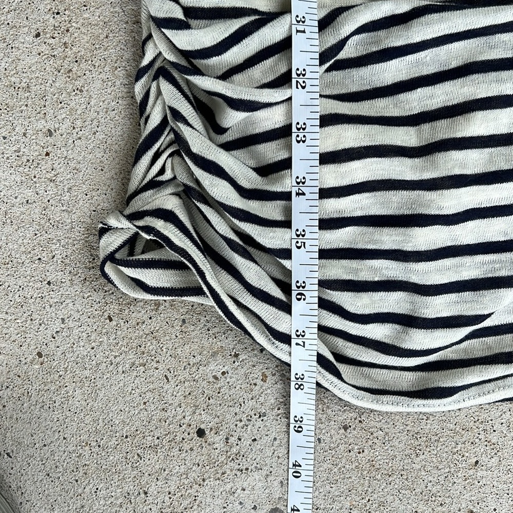 Alice + Olivia Air Black/White Striped Ruched Linen Knit Tank Dress XS - Picture 10 of 12